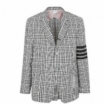 톰브라운 명품톰브라운 4바 스트라이프 깅엄 체크 크리스피 리넨 자켓 MJC348H 07889 980