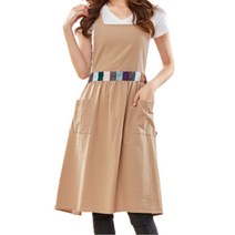 윈썸코리아 자체제작 베이킹 쿠킹클라스 새신부 예비신부 요리실습 단아하고 풍성한 예쁜 롱 집들이 앞치마, 1. beige