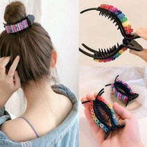 PKFARM 빤짝이 큐빅 똥머리 올림머리 바나나핀 집게핀