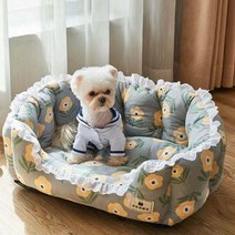 위해aidu 반려동물 강아지 방석, 노란 꽃송이[사계절]