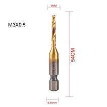 수공구세트 목공 수공구 전기수공구 Titanium plated hex shank hss, M3X0.5