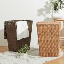 한샘 볼드 PE 라탄 패턴 햄퍼 (5종/택1) 빨래함 세탁바구니, 01.라탄 패턴 햄퍼 사각_그레이