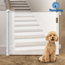 야나독 프리미엄 강아지 안전문 애견 반자동 무타공 슬라이드 펫도어, 화이트