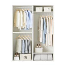 한샘 샘베딩 드레스룸 세트 160cm(높이 216cm) 행거형 2종, A:화이트(A)