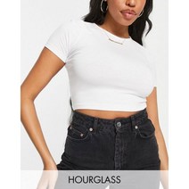 ASOS DESIGN Hourglass 핏 크롭 티셔츠 화이트 색상
