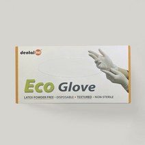 에코글러브 Eco 진료용 라텍스장갑 병원 의료용 무분말 비멸균 파우더프리 글러브 화이트 100매, M