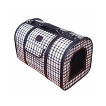 이동장 체크무늬 이동가방 브라운 M 애견가방 반려동물가방 불도그 퍼그 웰시코기 골든리트리버 20대 비글