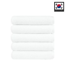 데일리스탠다드 대한민국 프리미엄 호텔 컬렉션 수건 40수 코마사 200g 1매 국내산 7성급 세면타올 고급타올, 퓨어 화이트 5매