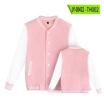 2022 가을 남성 의류 파일럿 바머 커플 야구 재킷 대학 대표팀 솔리드 컬러 캐주얼 한국 소년 소녀 핑크 탑