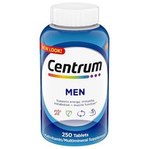 Centrum 남성용 멀티비타민 미네랄 250정 비타민 D3 비타민 B군 글루텐프리 논GMO