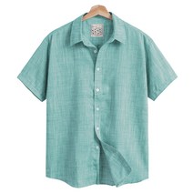 모니즈 95~130 빅사이즈 멜란지 컬러 원버튼 린넨 반팔 셔츠 남방 SHT206