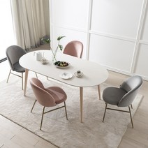 리바트 레도바 6인 원형 세라믹식탁세트 세레나의자, 마블E