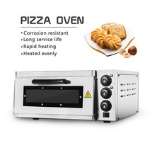 호빵 찐빵 찜기 기계 미니 소형 달걀 만두 고구마 다기능 전기 피자 오븐 2KW 상업용 베이킹 싱글 데크 스톤 스테인레스 스틸 토스터 220/240V CE, 노란색