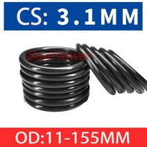 고무오링 100-10pcsBlack O 링 개스킷 CS3.1mm OD10 220mm NBR 자동차 니트릴 고무 원형 형 부식 오일 저항 씰링 와셔, [49] OD59mm (30pcs), [01] 3.1mm