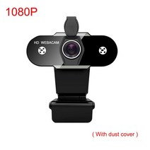 화상캠 1080P USB 웹캠 카메라 1944P 자동 초점 PC 노트북 용 내장 마이크 포함 온라인 학습 라이브 방송용캠, 1080P 커버 포함