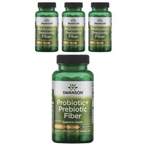 스완슨 프로바이오틱 + 프리바이오틱 파이버 500 밀리언 CFU 베지 캡, 60개입, 4개