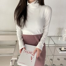 쉐얼유 여성 웜 히트텍 폴라 티셔츠