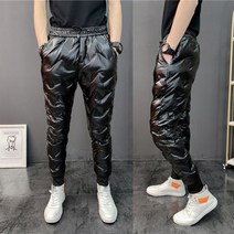 백패킹 우모바지 구스다운 패딩 방한복 남성 겨울 다운 바지 스키니 바지 캐주얼 바지