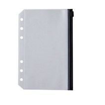A5/A6 바인더 포켓 2 개 PVC 루스 리프 백 6 링 노트북 파우치 문서용 다채로운 지퍼 폴더, 07 black-A5-2pcs