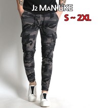 J2MAN 403 카모 조거 팬츠 남자 남성 여름 카고바지 밴딩 면바지 남여공용