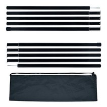 BATDIYOW 조절 가능한 텐트 폴 스틸 로드 방수포 캐노피 캠핑 교체용 2개 세트 (그레이), Black