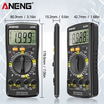 레이저거리측정기 레이저줄자 측정기 수평자 수평레이 거치측정기 저 aneng sz08 digital multimeter lcd diode ncv tester meter 2000, 검은색