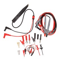 Multimeter Test Leads Kit Digital Electrical Test Probes Set With Alligator Clips Mini Grabber Test, 01 Grey