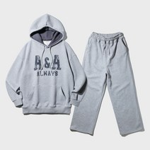 앨빈클로 SET A&A 와플 배색 후드티 무지 와이드 트레이닝 팬츠 셋업 - MULTI353335