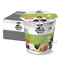 퀘이커 구운 김 오트밀 시리얼컵, 50g, 6개