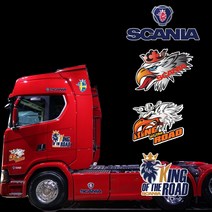 디럭스혼 스카니아트럭로고스티커 대형 데칼 주문제작 대형트럭 볼보 벤츠 추레라 윙바디 카고 반사 이베코 만트럭, SC04-블랙, 중