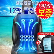 더쎈 2023년식 최신형 차량용 12팬 터보 쿨링시트 자동차 통풍시트 12V 24V 모든 차종 공용, 12팬 쿨링시트24V(화물차/트럭/버스)