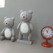 풍선느낌 귀여운 회색 곰 인형 2p 결혼선물 실내인테리어용품 장식품 생일선물 신혼집꾸미기 강남소품 호텔