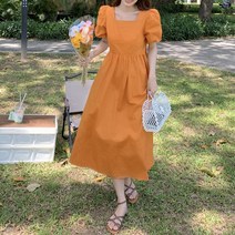 퍼프숄더 뒤트임원피스