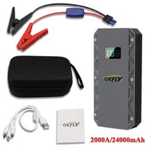 차량 자동차 블랙박스 보조배터리 GKFLY 전원 24000mAh 점프 스타터 12V 2000A 휴대용 시작 장치 보조베터리 배터리 부스터 버스터 휘발유, [01] 2000A XMEPRO