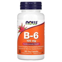 나우푸드 수용성 비타민 B6 100mg 100베지캡슐 비타민B 피리독신, 100개