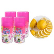 산도깨비 자동분사 방향제 리필용 향기속으로 레몬향 290ml 4개