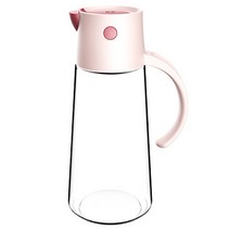 Haoke 자동 개폐 유리 오일 냄비 주방 Leakproof 오일 탱크 조미료 병 식초 병 오일 병 공장 직접 판매, 650Ml-Card 핑크