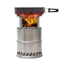 제이제이몰 강력한화력의 스텐 지름20cm 우드스토브 캠핑스토브 화롯대 초경량 이동식 화로대 오토 캠핑용