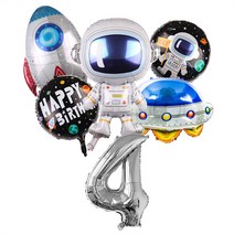 생일 풍선 레터링 6pcs 우주풍선 우주인 로켓 첫돌풍선 베이비샤워 생일 파티 꾸미기, 04 style 4