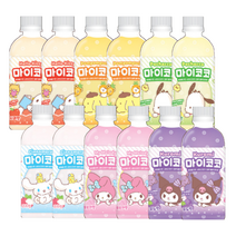 산리오 마이코코 6종 (리치맛 포도맛 파인애플맛 복숭아맛 사과맛 레몬맛), 2세트, 340ml