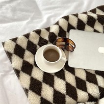 양털 뽀글이 담요 체커보드 무릎 디자인 이불 낮잠 캠핑 차박용품 양면 극세사 블랭킷