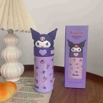 [모모상점] 크로스 보더 Sanrio 산리오 원터치 보온보냉 어린이 텀블러 350ml, 보라