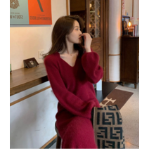 브이넥 긴팔 원피스 수출함 프랑스 이탈리안 여성의류 잔액계산서 유럽 화물 버블 소매 스웨터 니트 점프슈트 3643246813