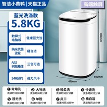 탈수기 미니 건조기 세탁기 소형 가정용 완전 자동 기숙사 임대 세탁 및 건조 올인원, 9. 58 화이트 터치 스크린 버전, 블루라이트 항균