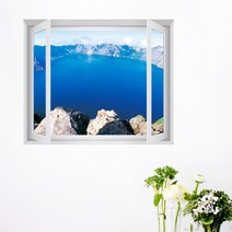 꾸밈 iw524-백두산천지창문그림액자(중형) 액자, 타입선택:E타입-골드브라운