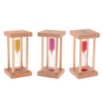 GHSHOP 나무 프레임 주방 요리 타이머 장식과 3pcs 5 분 칫솔 모래 시계, 나무 유리 모래, 다색