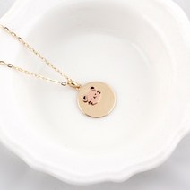 14k/18k 동글 쥐띠 미아방지 목걸이, 14k 3푼체인, 기본잠금장식, 기본선물패키지
