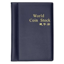 달러북 화폐 수집 스크랩북 지폐 옛날 케이스 보관 그리드 동전 책 구리 고대 동전 책 실버 달러 기념 기념품 책, 파란색