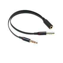 마이크 헤드폰 분배기 이어폰 어댑터 오디오 3.5mm 암 2 수 잭 3.5 Y 헤드셋-PC, [02] black