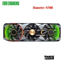 [해외] T129215SU MAXSUN GeForce RTX 2080Ti fan OC 11G V2 용 DC12V 0.50AMP 그래픽 카드 팬, Left fan